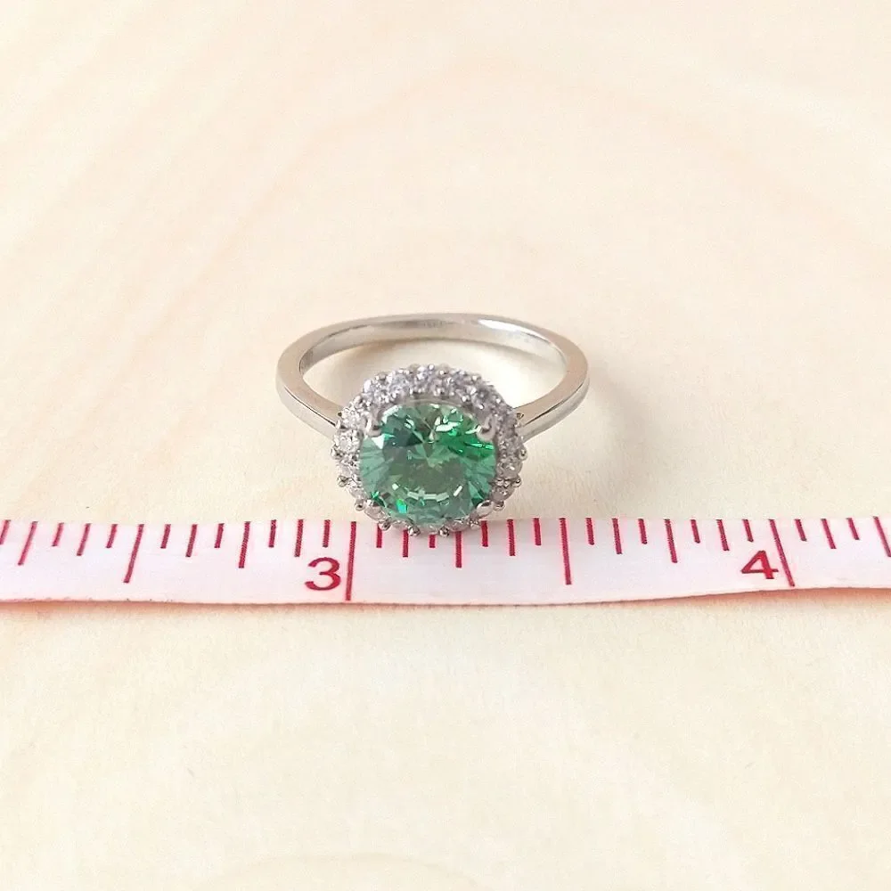 Zirconia Halo Ring